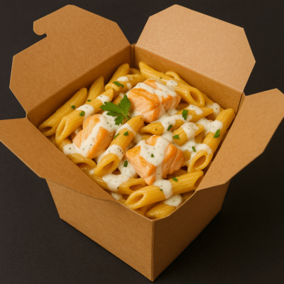 Pasta box au saumon fumé